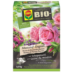 Engrais bio pour rosiers et plantes fleuries avec laine de mouton 3,5 kg COMPO