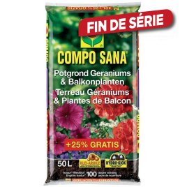 Terreau pour géraniums & plantes de balcon Sana 40 L + 25 % COMPO