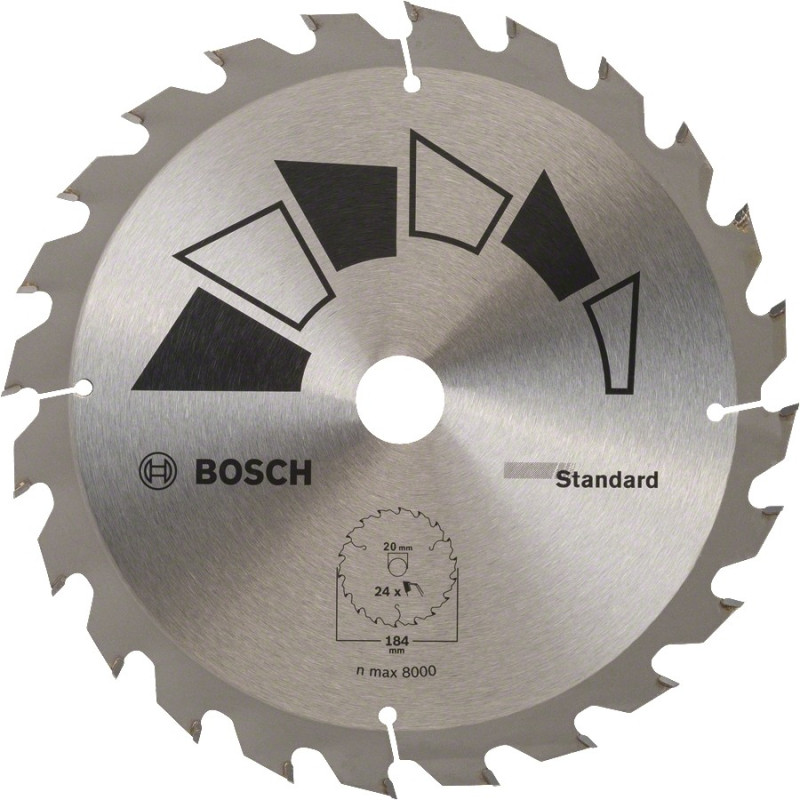 Lame de scie circulaire Standard Ø 184 x 20 mm 24 dents BOSCH