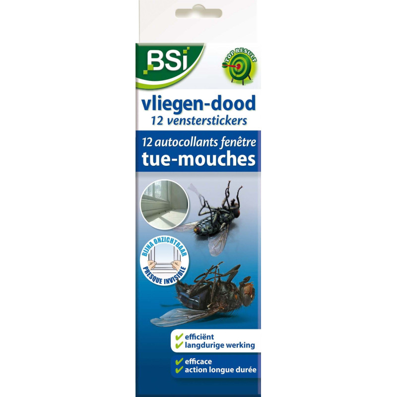 Tue mouches autocollants fenêtre 12 pièces BSI