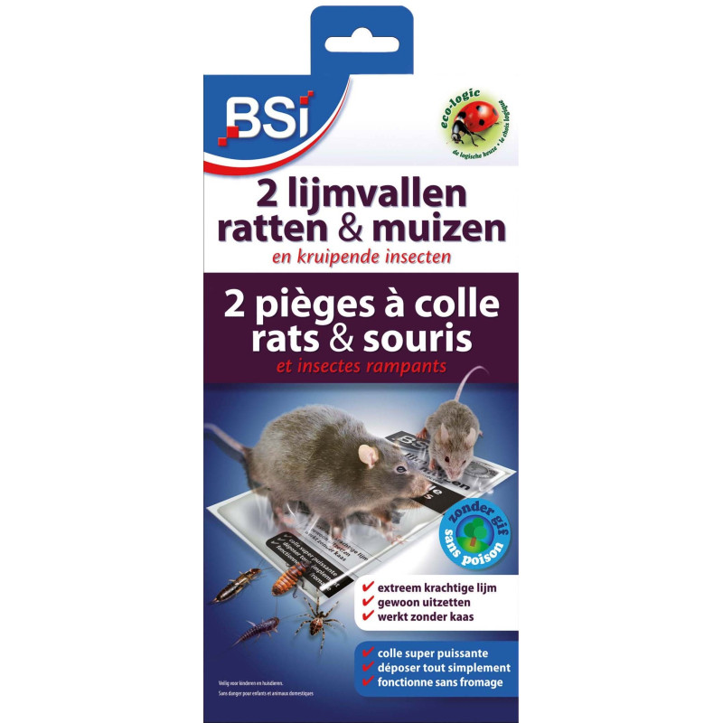 Piège à colle rats et souris 2 pièces BSI