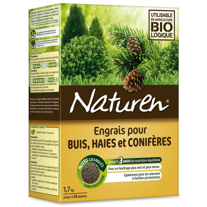 Engrais pour buis, haie et conifère 1,7 kg NATUREN