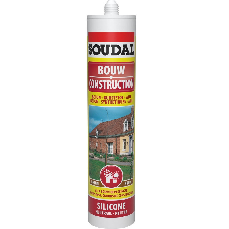 Silicone Construction neutre brun 0,3 L SOUDAL