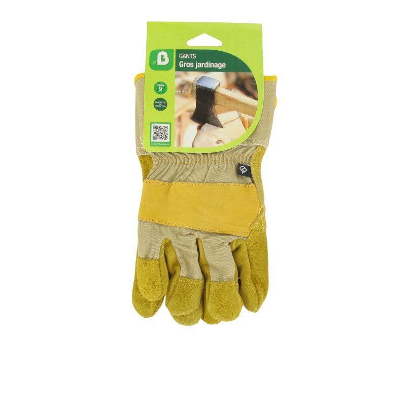 Paire de gants pour gros travaux de jardin en cuir taille 10 .B