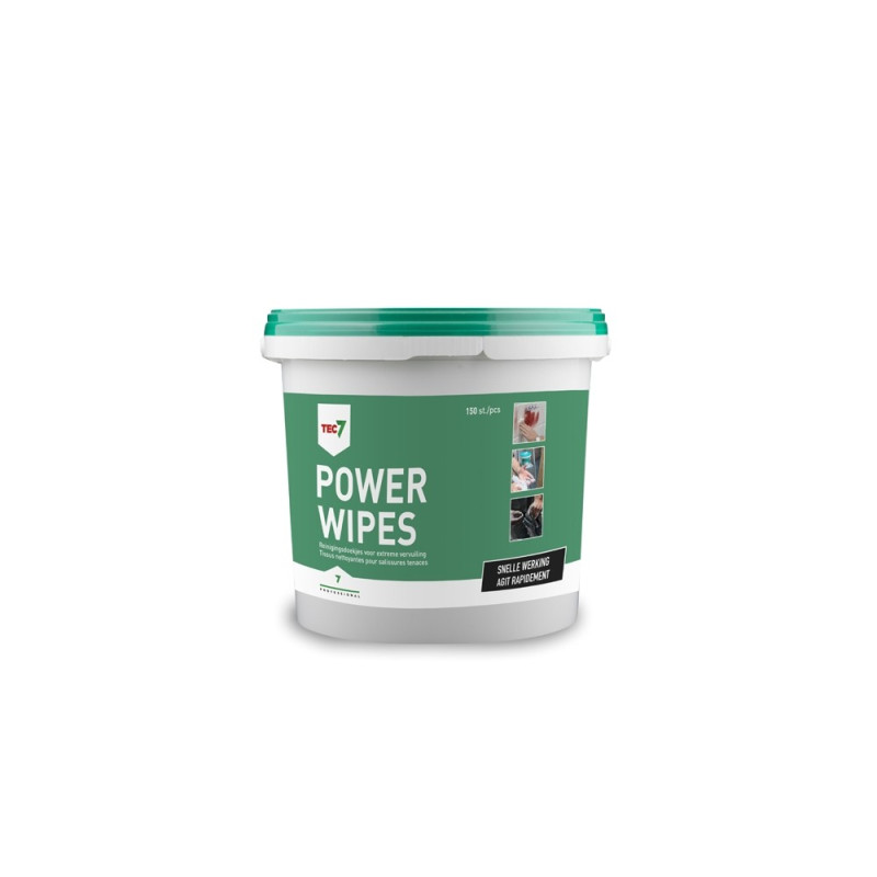 Lingettes nettoyantes Powerwipes 150 pièces TEC7