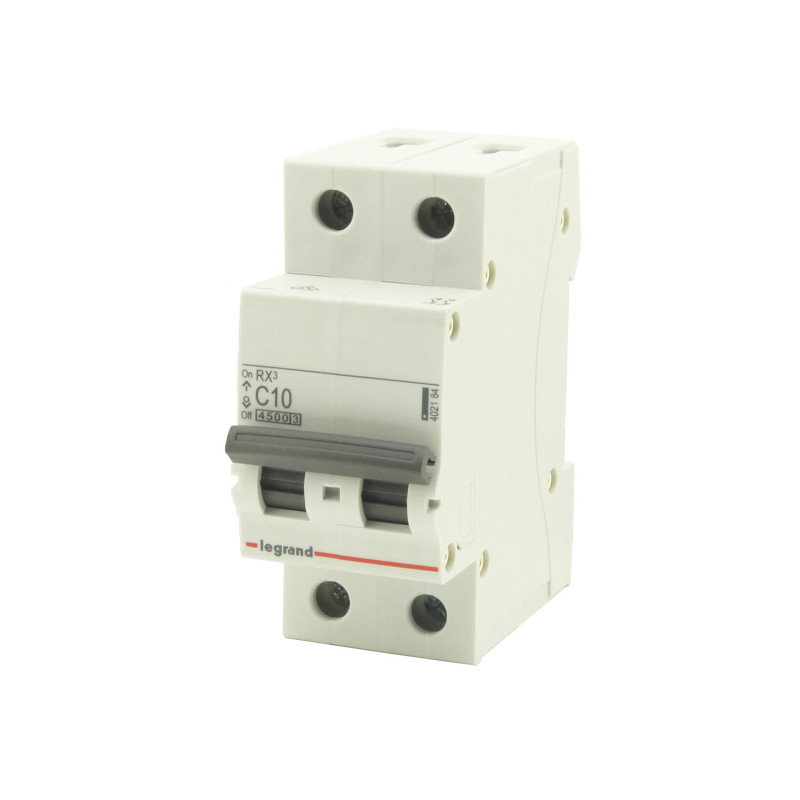 Lot de 5 Disjoncteurs P+N borne auto 2A Courbe C Legrand Réf: 406780