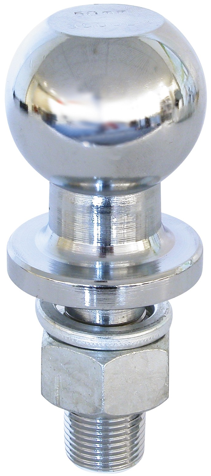 Boule d'Attelage 50mm Jusqu'à 2 tonnes ASSA Filetage 22 mm Acier Chomé 