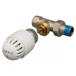 Robinet thermostatique droit avec tête thermostatique Ø 16 mm LEVICA