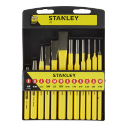 Set de burins à froid et poinçons 12 pièces STANLEY – Travail précis | STANLEY