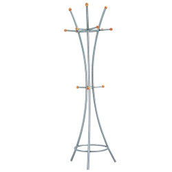 Porte-manteau sur pied chromé mat – 12 têtes bois élégantes | LINEA BERTOMANI