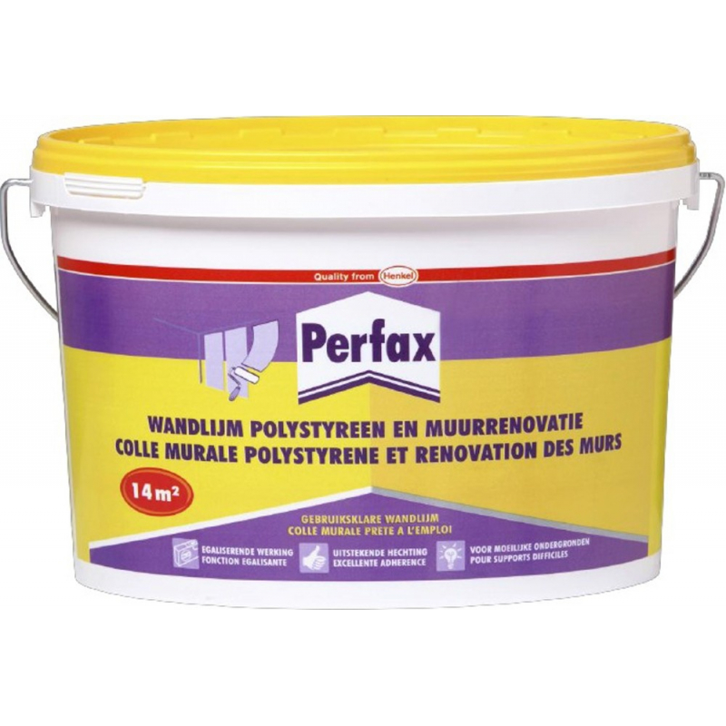 Colle pour Rénovation des murs et Polystyrène 7 kg PERFAX