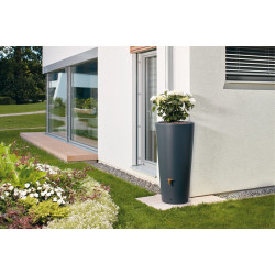 Tonneau à eau Vaso Graphite 220L - Récupérateur pluie | GARANTIA