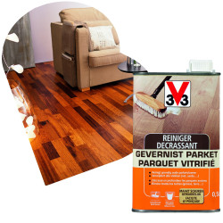 Décrassant Parquet Vitrifié 0,5L – Nettoie & Ravive | V33