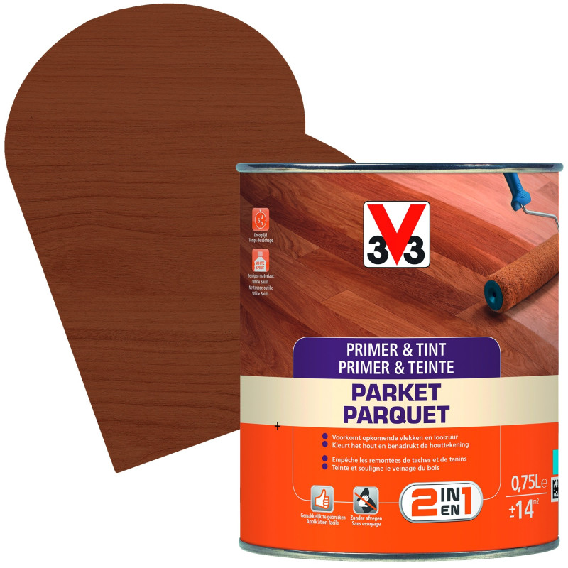 Primer & Teinte Parquet chêne foncé 0,75 L V33