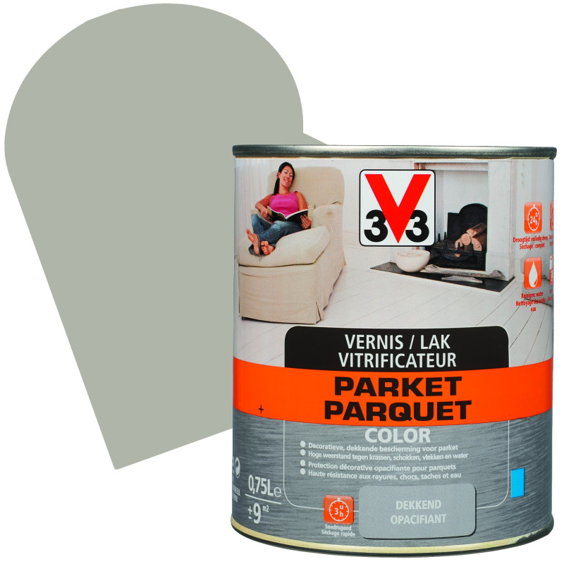 Vernis vitrificateur Parquet Color cendre satiné 0,75 L V33