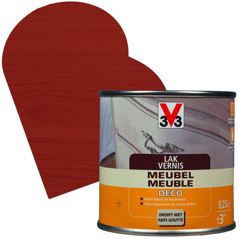 Vernis Meuble Deco acajou satiné 0,25 L V33