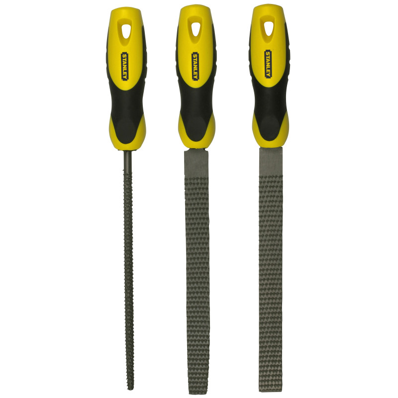 Jeu de râpes bâtardes 200 mm 3 pièces – Travail précis | STANLEY Jeu de râpes bâtardes 200 mm 3 pièces – Travail précis | STANLEY