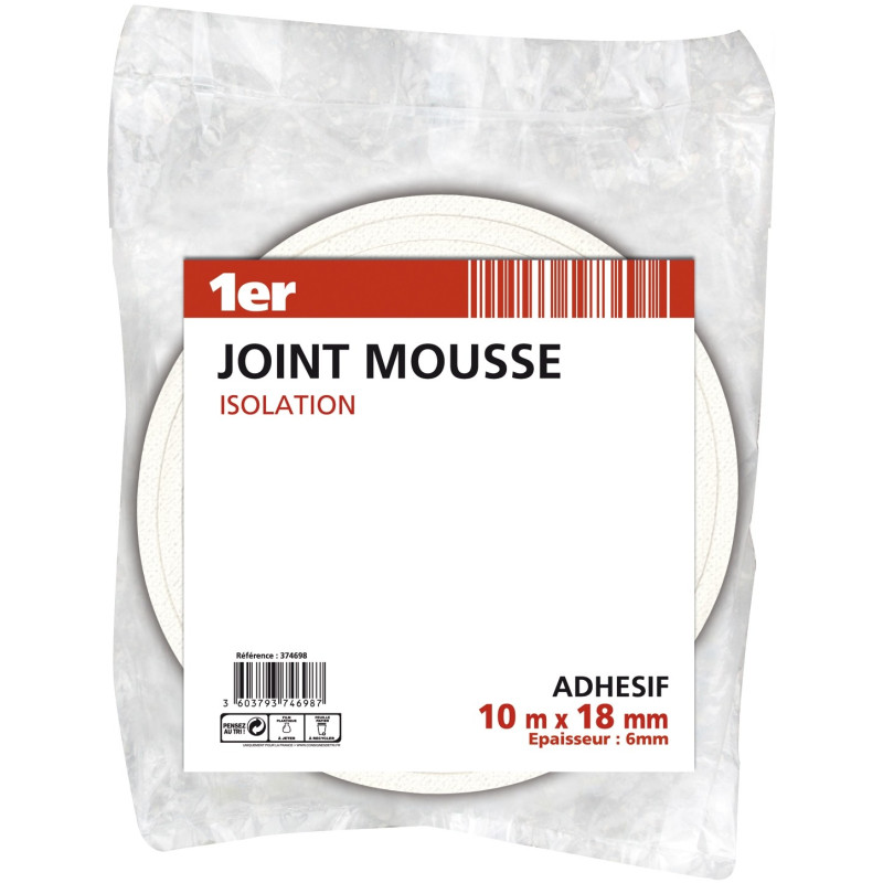 Joint en mousse isolant blanc 18 mm x 10 m 1er