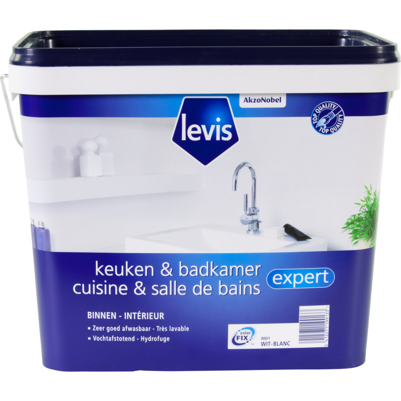 Peinture cuisine et salle de bain Expert blanc mat 5 L LEVIS