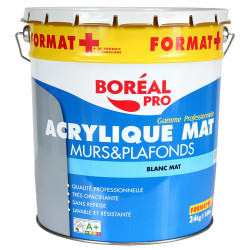 Peinture acrylique blanc mat pour murs et plafonds BOREAL PRO | BOREAL