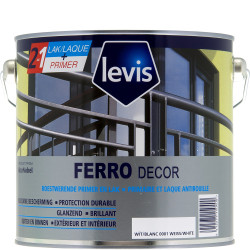 Laque antirouille Ferro Décor blanche 2,5 L LEVIS