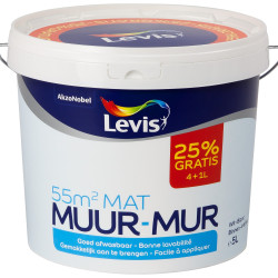 Peinture pour murs blanche mate 4 + 1 L gratuit LEVIS