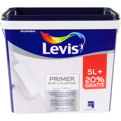 Primer mur et plafond blanc 5 + 1 L LEVIS