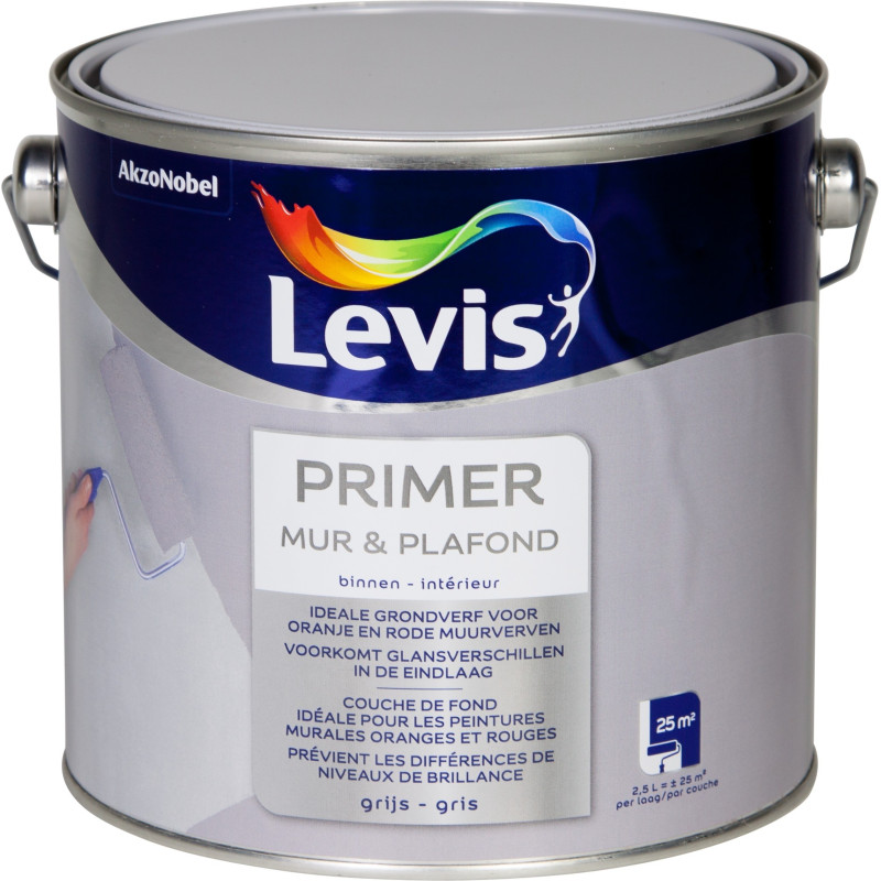 Primer Mur & Plafond gris 2,5 L LEVIS