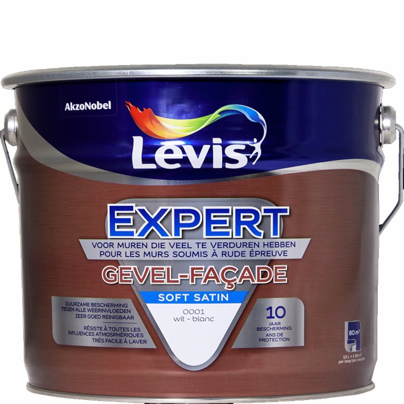 Peinture Expert pour façade blanche satinée 10 L LEVIS