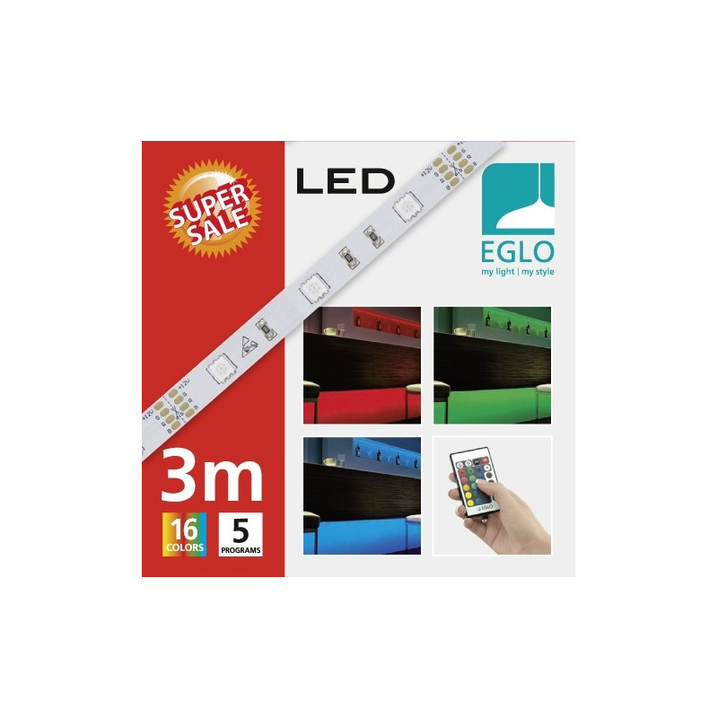 Ruban LED RGB 3 m EGLO – Éclairage ambiant | EGLO