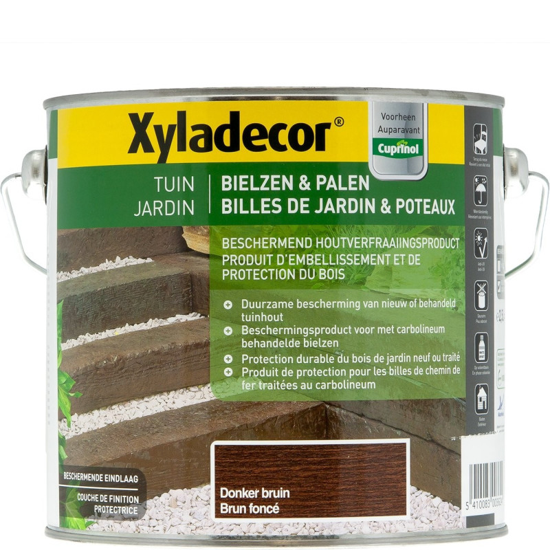 Lasure Billes de jardin & Poteaux brun foncé 2,5 L XYLADECOR