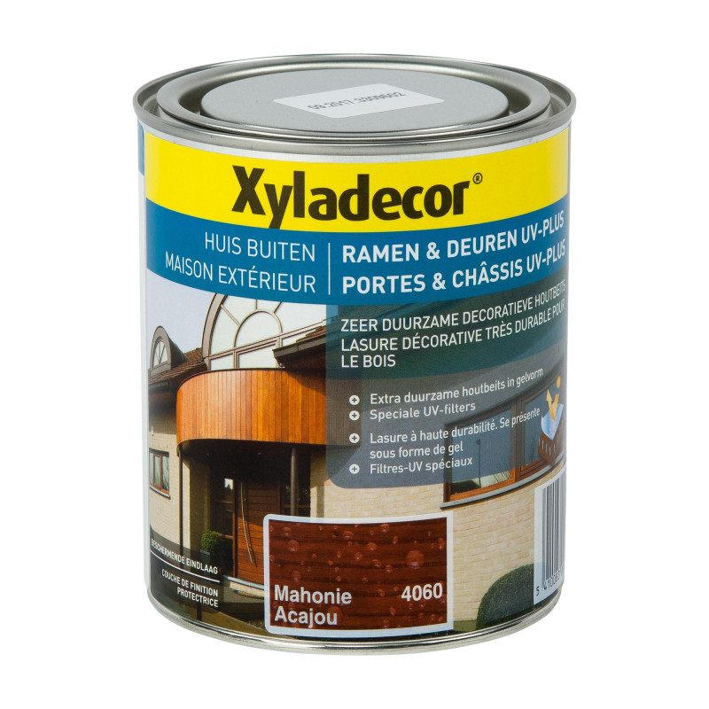 Lasure Porte & Châssis UV-Plus acajou 0,75 L XYLADECOR