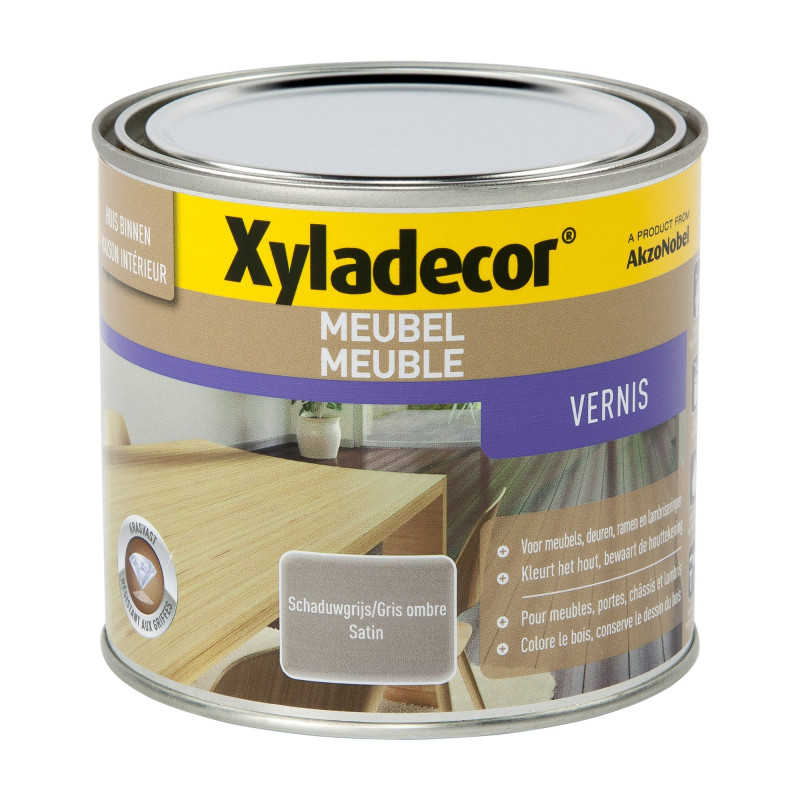 Vernis Meuble gris ombre satiné 0,5 L XYLADECOR