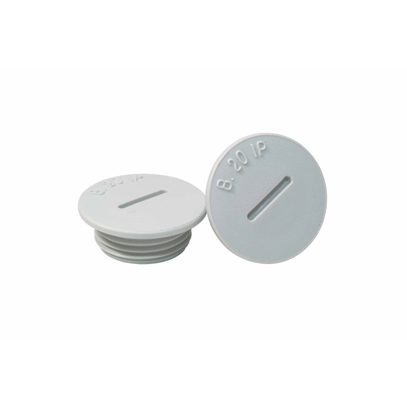 Bouchon rond M20 en PVC 2 pièces