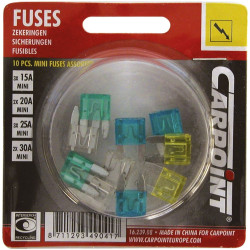Fusibles Mini 15-30A (10 pièces) – Protection Fiable | CARPOINT