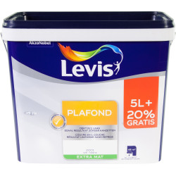 Peinture pour plafond extra mate blanche 5 + 1 L LEVIS