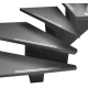 Escalier Gomera 1/4 tournant droit avec marches strips alu SOGEM