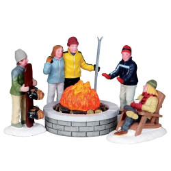 Figurine amis autour du feu LEMAX – Ambiance Noël | LEMAX