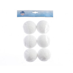 Boules de neige blanches Ø 8 cm – Lot de 6 | DECORIS