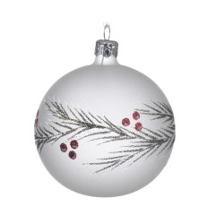 Boule de Noël Verre Baie Houx 6 Pcs – Déco Festive | DECORIS

