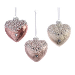 Coeur de Noël avec perle DECORIS – Décoration festive | DECORIS