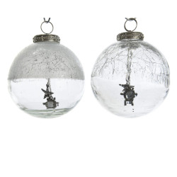 Boule de Noël Verre Craquelé DECORIS – Décoration Festive