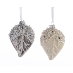 Boule de Noël Verre Argent Blanc DECORIS – Élégance Festive