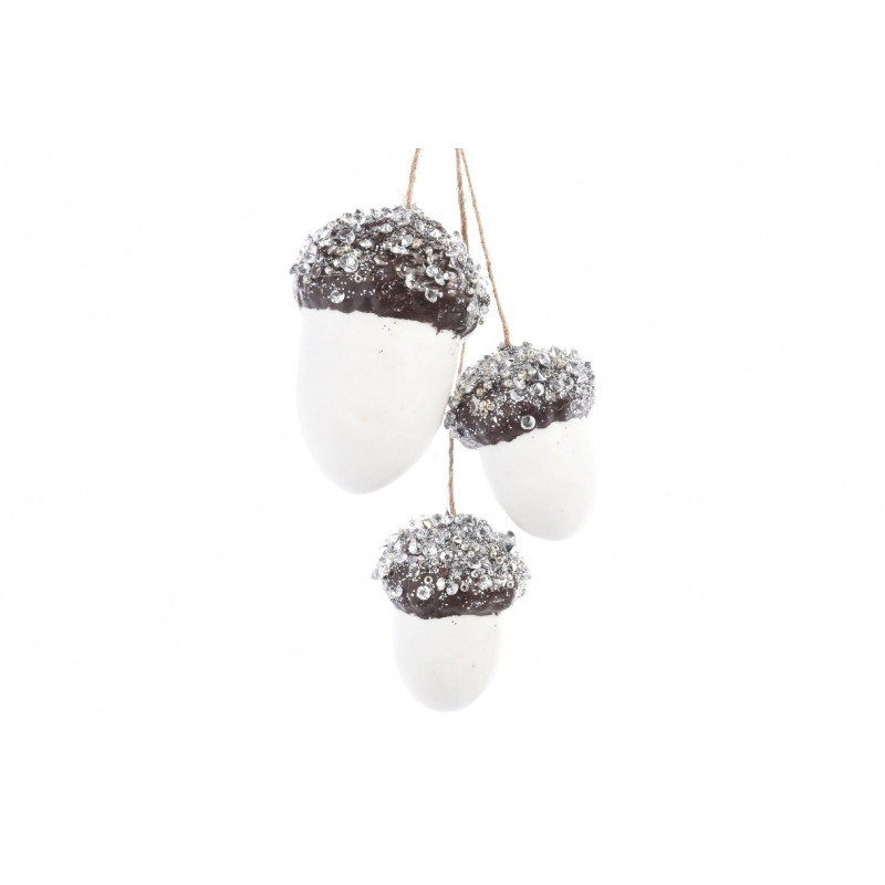 Gland blanc à suspendre DECORIS – Déco festive | DECORIS