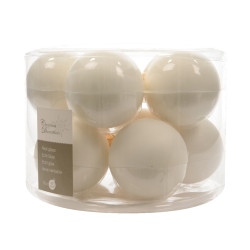 Boule de Noël Verre Blanc Laine 6cm – Lot de 10 | DECORIS