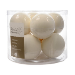 Boule de Noël Verre Blanc Laine Ø 7cm 8 pièces | DECORIS
