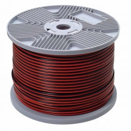 Câble audio 2 x 1,5 mm² rouge et noir au mètre