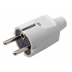 Fiche Mâle PVC 16A 2P+T Blanc – Connexion Sécurisée | PROFILE