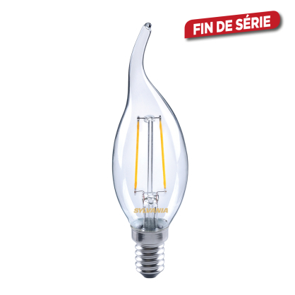 Ampoule coup de vent filament LED E14 2 W 250 lm blanc chaud SYLVANIA