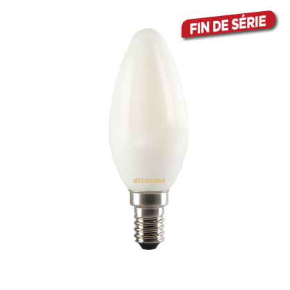 Ampoule flamme satinée LED E14 400 lm blanc chaud 4 W SYLVANIA